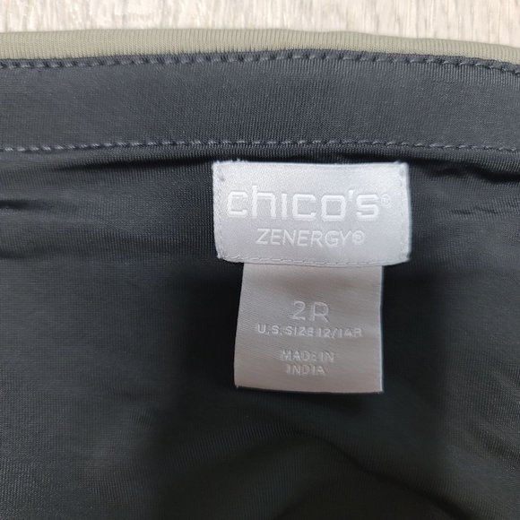 chicos stretchy grey green leggings size 2R Us 12 workout, athletic, gym, yoga - Picture 5 of 6